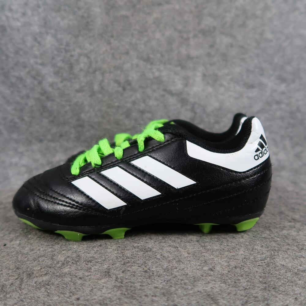 Adidas Shoes Kids 11 Sport Cleats Soccer Football Goletto FG Black White Green - Picture 4 of 11